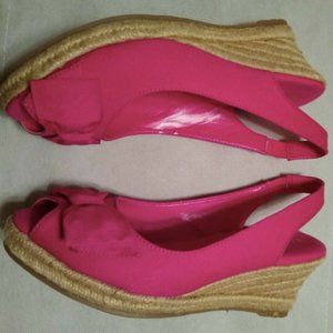 Naturalizer- Fuschia Peep Toe Bow Espadrilles